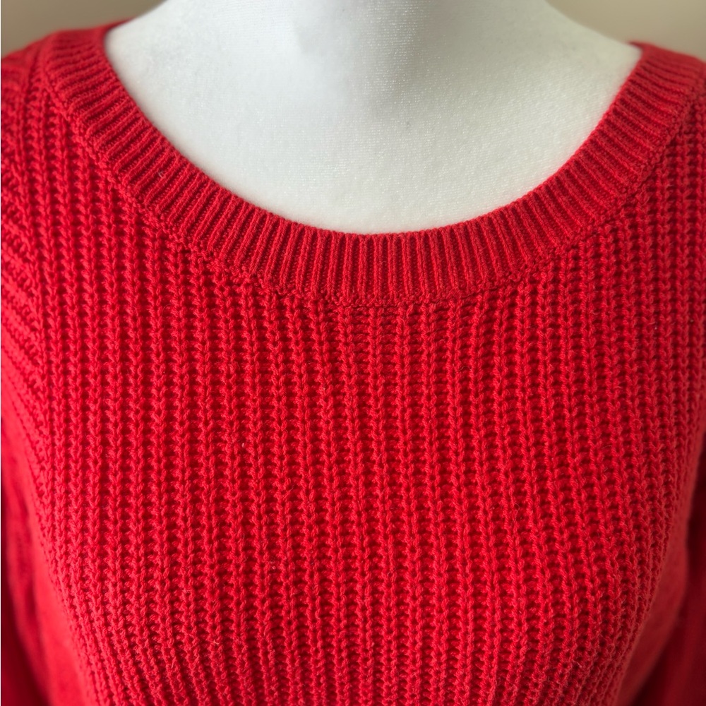 LOFT Medium Red Tunic Knit Sweater - Picture 3 of 10